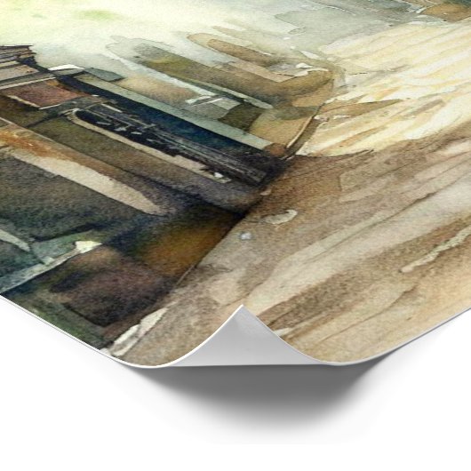 Friedhof London-Highland (B), Wasserfarbe Poster (Ecke)