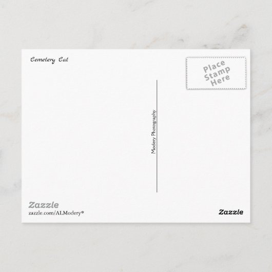 Friedhof mit Text Postkarte (Rückseite)