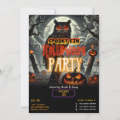 Friedhof Night Owl Spooky Szn Glow Halloween-Party Einladung (Vorderseite)