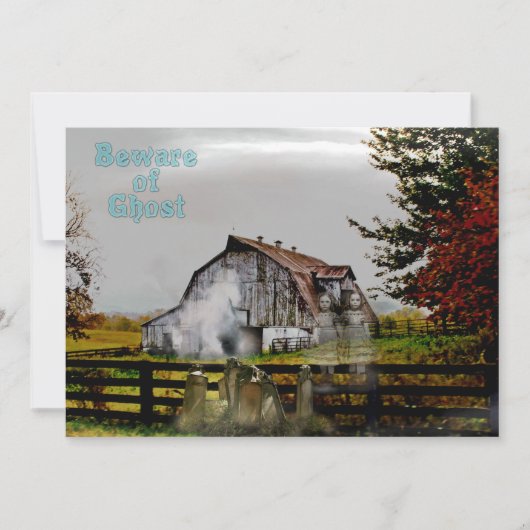 *~* Friedhof Spooky BEWARE Ghost HALLOWEEN CARD (Vorderseite)