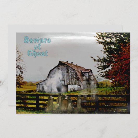 *~* Friedhof Spooky BEWARE Ghost HALLOWEEN CARD (Vorne/Hinten)