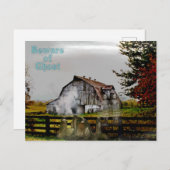 *~* Friedhof Spooky BEWARE von Ghost HALLOWEEN Postkarte (Vorne/Hinten)