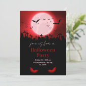 Friedhof und Fledermäuse - Illustration Einladung (Stehend Vorderseite)