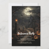 Friedhof und Pumpkins Halloween-Party Einladung (Vorderseite)