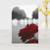 Friedhof und Rote Rose - Gedenktag Karte (Gelbe Blume)