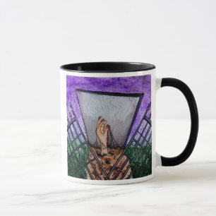 Friedhof versieht leere Gruß-Karte mit einem Tasse