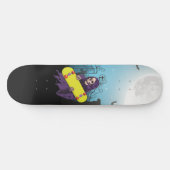Friedhof Vollmond Grim Sensenmann Skateboard Spaß (Horizontal)