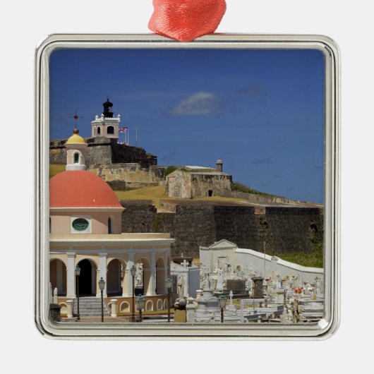 Friedhof von Puerto Rico Silbernes Ornament (Vorne)