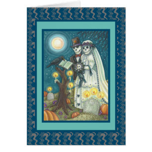 FRIEDHOF VOWS, SKELETON WEDD, BRIDE GROOM CARD