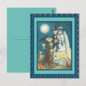 FRIEDHOF VOWS, SKELETON WEDD, BRIDE UND GROOM POSTKARTE (Vorne/Hinten)