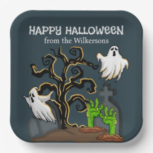 Friedhof Zombie und Geister Süße Halloween-Party Pappteller