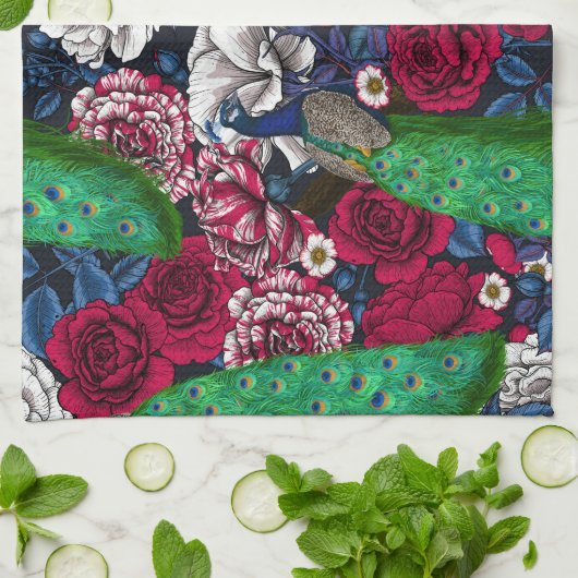 Friedhöfe im Garten der Rose Geschirrtuch (Gefaltet)