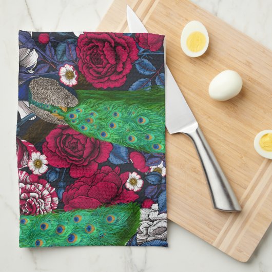 Friedhöfe im Garten der Rose Geschirrtuch (Viertel Falte)