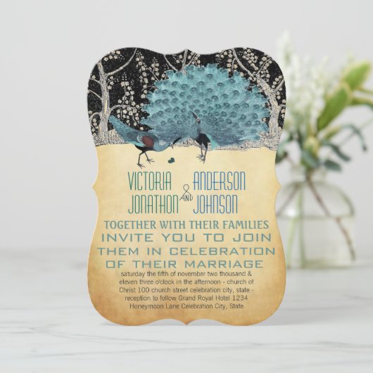 Friedhöfe in Gold und Schwarz im Wald Einladung (Stehend Vorderseite)