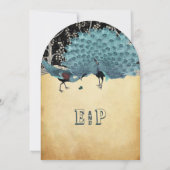 Friedhöfe in Gold und Schwarz im Wald Einladung (Rückseite)