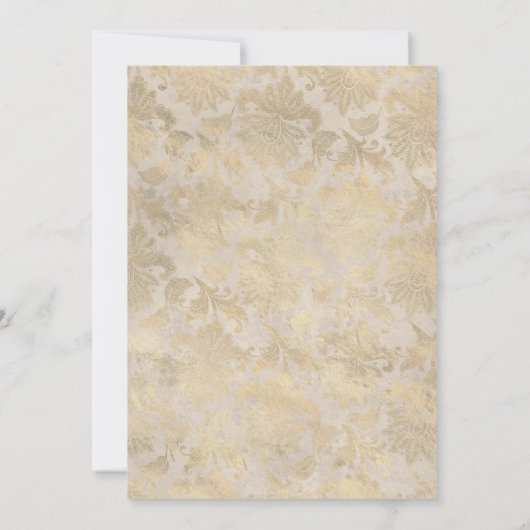 Friedhöfe und Blume Aquamarin, Elfenbein und Goldh Einladung (Rückseite)