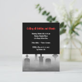 Friedhofnebel gruseligen Friedhof, gotisch Hallowe Einladungspostkarte (Stehend Vorderseite)