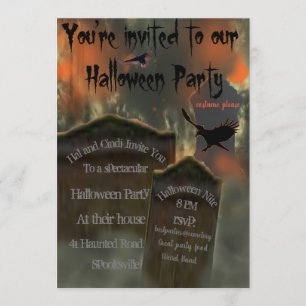 Friedhofs Grabsteine Amsel Geier Neblig Gruselig Einladung