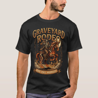 Friedhofs-Rodeo-Skelett-Cowboy-T-Shirt T-Shirt