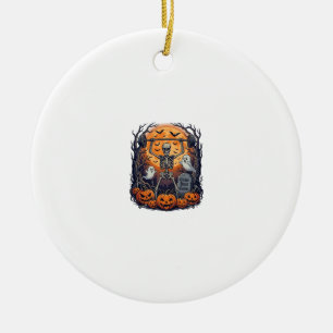 Friedhofsgewinne Skelett hebt Langhantel Hallowee Keramik Ornament