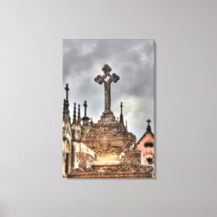Friedhofskreuz Nahaufnahme, Portugal Leinwanddruck