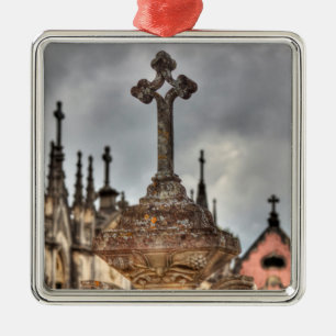 Friedhofskreuz Nahaufnahme, Portugal Silbernes Ornament