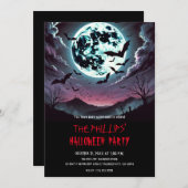 Friedhofsschläger im Mondlicht-Halloween-Party Einladung (Vorne/Hinten)