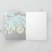 Friedhofsschwarz, Aqua, gelbes Halloween Karte (Innenseite)