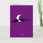 Friedhofsschwarz, lila, türkis Halloween Karte (Rückseite)