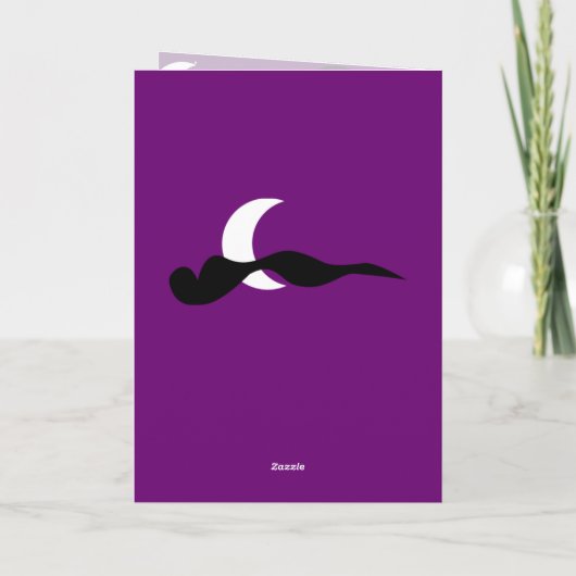 Friedhofsschwarz, lila, türkis Halloween Karte (Rückseite)