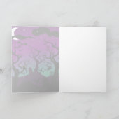 Friedhofsschwarz, lila, türkis Halloween Karte (Innenseite)