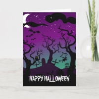 Friedhofsschwarz, lila, türkis Halloween