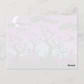 Friedhofsschwarz, lila, türkis Halloween Postkarte (Rückseite)