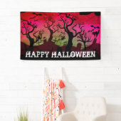 Friedhofsschwarz, rot, olivengrün Halloween Banner (Insitu)