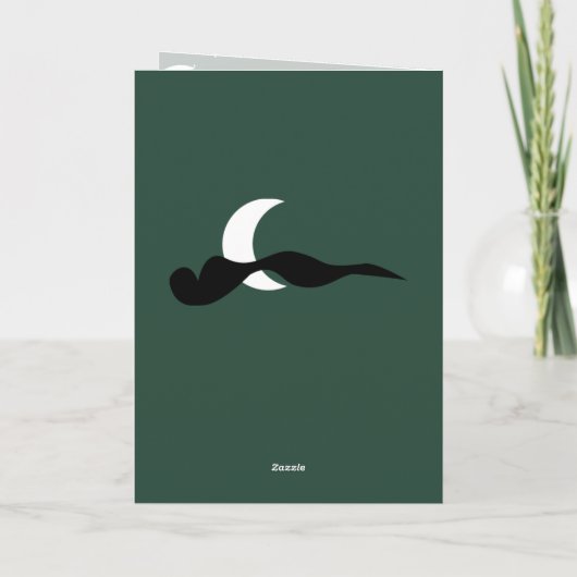 Friedhofsschwarz und graues Halloween Karte (Rückseite)