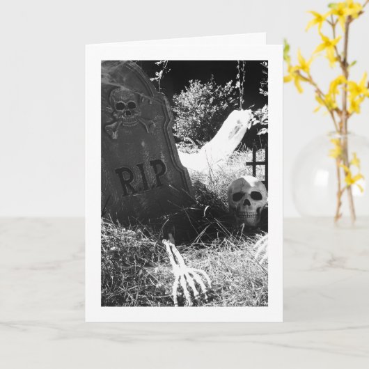 Friedhofsszene Karte (Gelbe Blume)