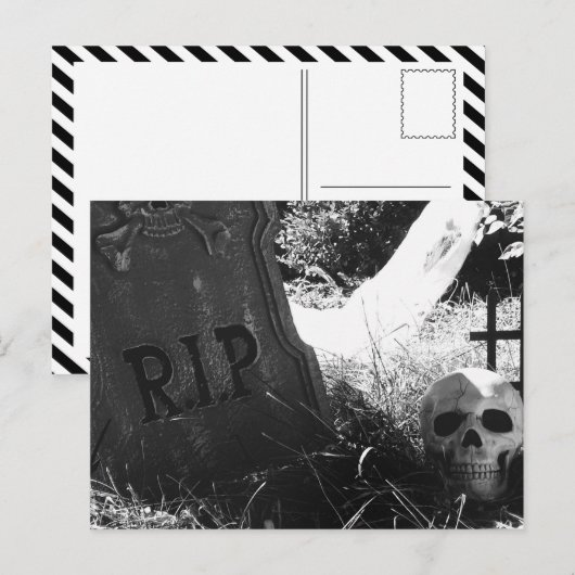 Friedhofszene Postkarte (Vorne/Hinten)