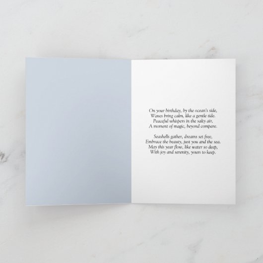 Friedlich Beach Morgens Geburtstag Karte (Innenseite)