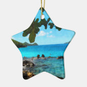 Friedlich Beach St Thomas Keramik Ornament (Links)