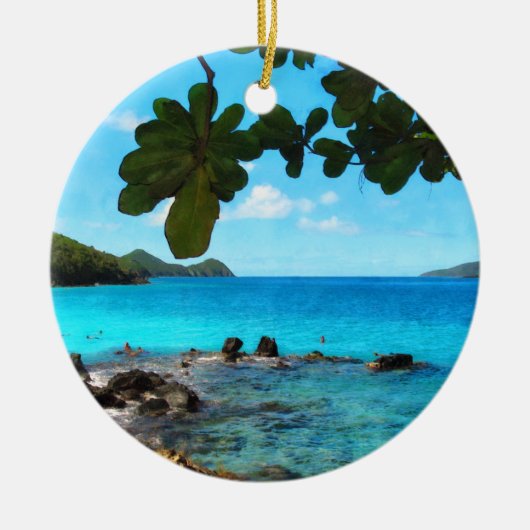 Friedlich Beach St Thomas Keramikornament (Vorne)