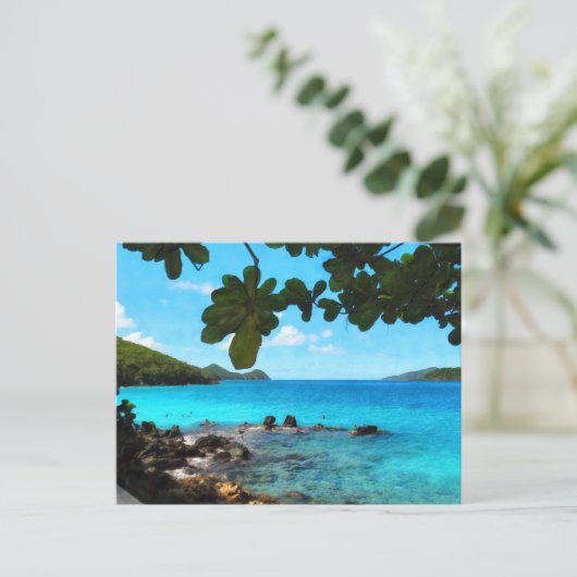 Friedlich Beach St Thomas Postkarte (Stehend Vorderseite)