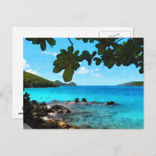 Friedlich Beach St Thomas Postkarte (Vorne/Hinten)