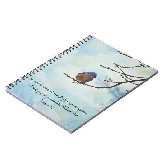 Friedlich Blue Bird Art Faith Journal Notizblock (Linke Seite)