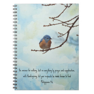 Friedlich Blue Bird Art Faith Journal Notizblock
