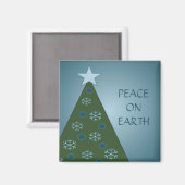 Friedlich Blue Christmas Tree Magnet (Vorderseite/Rückseite)