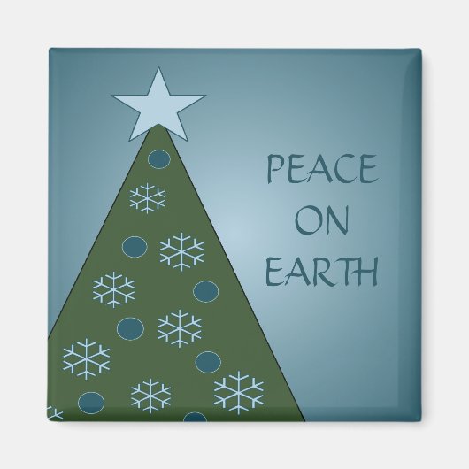 Friedlich Blue Christmas Tree Magnet (Vorne)