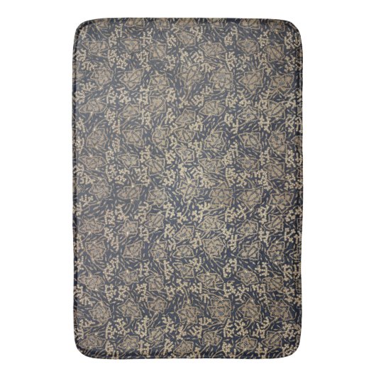 Friedlich Blue & Cream Batik Bath Mat Badematte (Vorderseite Vertikal)