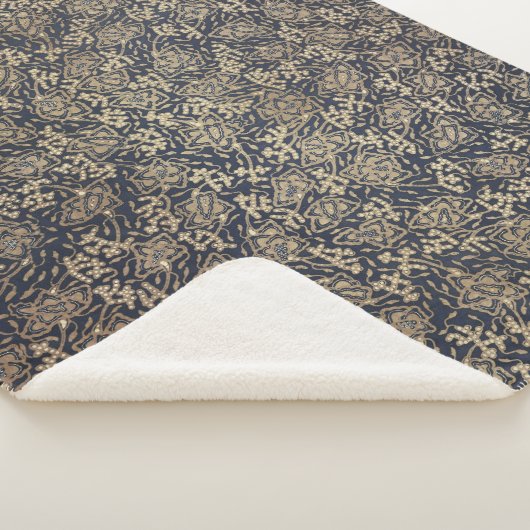 Friedlich Blue & Cream Batik Sherpa Blanket Sherpadecke (3/4)