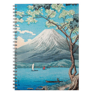 Friedlich Blue Mount Fuji Lake Print Notizblock