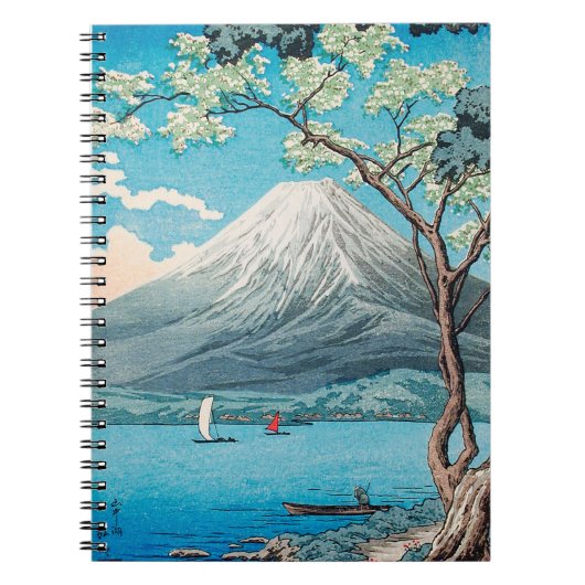 Friedlich Blue Mount Fuji Lake Print Notizblock (Vorderseite)